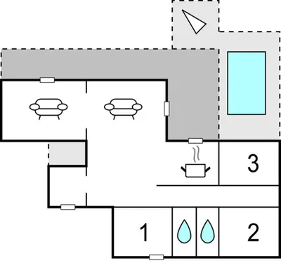 a plan of a house with a diagram at Awesome Home In Borgo in Borgo