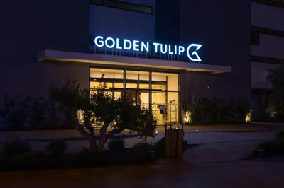 a building with a sign that reads golden trump at Golden Tulip Porto-Vecchio in Porto-Vecchio