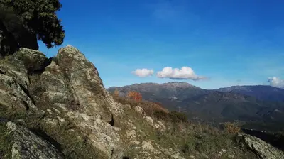 a view from the top of a mountain at L'Albadu in Corte