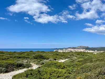 a view of the ocean from a beach at Domaine de Licetto in Bonifacio