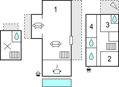 a schematic diagram of a house at Awesome Home In Ville-Di-Paraso in Ville-di-Paraso