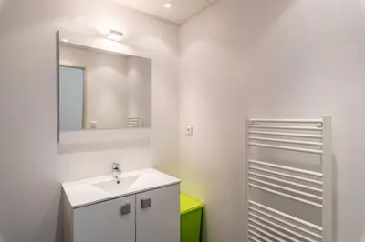 a bathroom with a sink and a mirror at Matteo Leccia in Peri