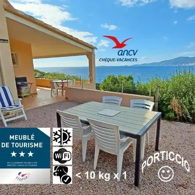 Soleil Topaze - 68 m2 - Terrasse - Jardinet - Transats - Vue mer panoramique sur toute la baie