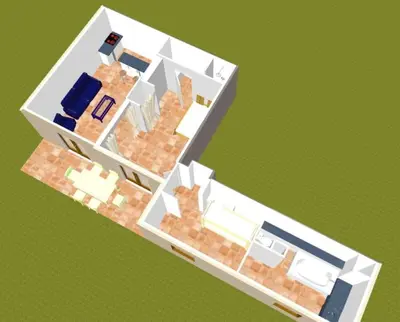 a rendering of a floor plan of a house at Rez de villa bordure Ajaccio in Ajaccio