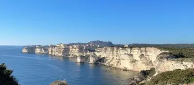 a view of a river with a rocky cliff at CASE DI A CAPPANA-Villa VINCENT in Bonifacio