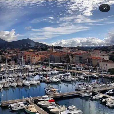 a bunch of boats docked in a harbor at Location appartement propriano in Propriano