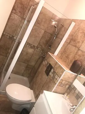 a bathroom with a toilet and a shower at A Balamata in Cervione