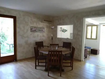 a dining room with a table and chairs at Chalet Conca in Conca