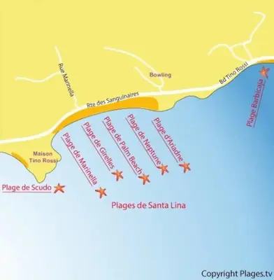 a map of the island of santa margarita at Santa Lina in Ajaccio