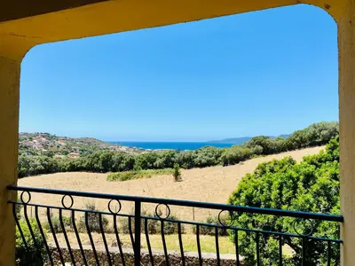 a balcony with a view of the ocean at Résidence Marie Diane - Laurier des Mers in Propriano