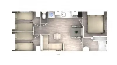 a diagram of a floor plan of a house at CAMPING U SOMMALU in Casaglione