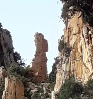 a view of the rocks in the mountains at CAMPING U SOMMALU in Casaglione