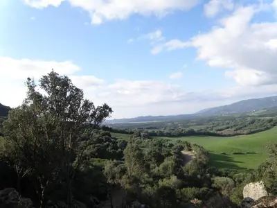 a view of the valley from the top at A Muredda in Figari