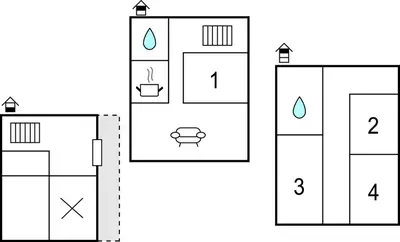a block diagram of a building with four floors at Amazing Home In Morosaglia With Wifi in Morosaglia
