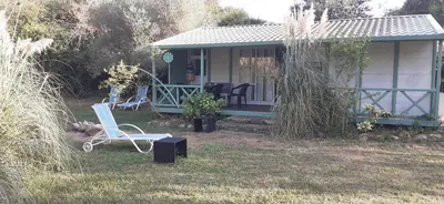 a small house with two chairs in the yard at PRATICCIONI in Linguizzetta