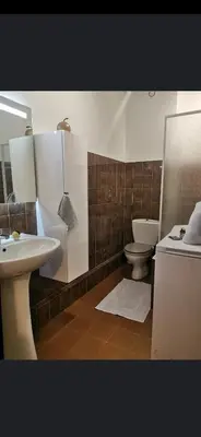 a bathroom with a sink and a toilet at Appartement Ajaccio Sanguinaires in Ajaccio