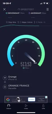 a screenshot of a screen with a speedometer at Residences La Tonnara in Bonifacio