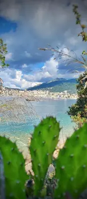 a view of a body of water with a city at Appartement entier, climatisé, vue mer in Ajaccio