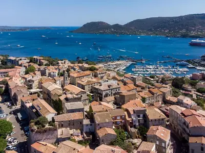 an aerial view of the city of dubrovnik in croatia at Holiday Home Villa Boccajo by Interhome in Porto-Vecchio