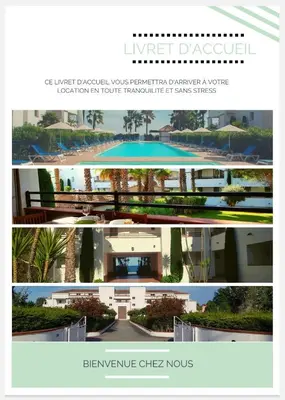 a collage of four pictures of a building at Evasion Corse Direct mer Piscine Terrasse in Moriani Plage
