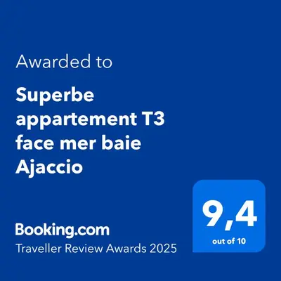 a screenshot of a cell phone with the text awarded to a separate agreement its face at Superbe appartement T3 face mer baie Ajaccio in Pietrosella