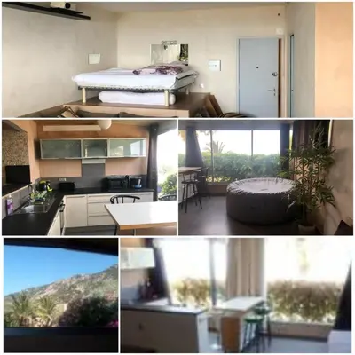 a collage of photos of a kitchen and a room at JACUZZI AJACCIO ENTRE MER ET MONTAGNE 200m DES PLUS BELLES PLAGES in Ajaccio
