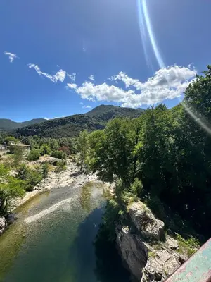 a view of a river from a bridge at A Casetta d’Hélène et Jeanette in Omessa