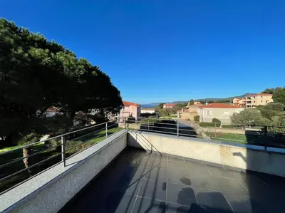 a view of a skate park from the top of a ramp at APPART-SPACIEUX-VUE MER-4 PERS in Propriano