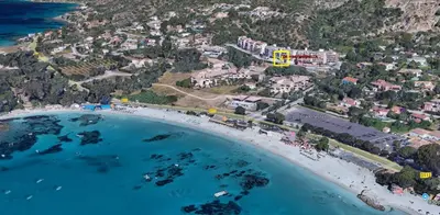 an aerial view of a resort on a beach at Destinu Marinella in Ajaccio