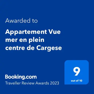 a screenshot of a phone with the text upgraded to agreement valve mer exam plan centre at Appartement Vue mer en plein centre de Cargese in Cargèse