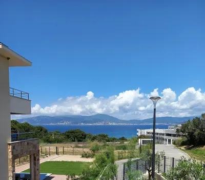 a view of the water from a house at L'Aurore de Cruciata - Appt vue baie d'Ajaccio in Pietrosella