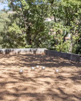 a group of balls sitting on the ground at Villa Cupabia vue mer in Viggianello