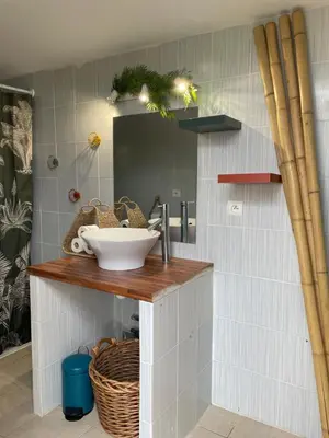a bathroom with a sink and a mirror at FORCONE in Cauro