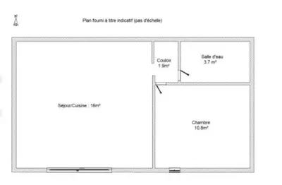 a floor plan of a bathroom with a shower at Appartement tranquille en bas de villa in Afa