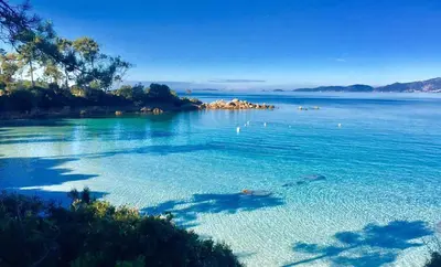 a large body of water with a island in it at Le Pélican T2 Magnifique in Ajaccio