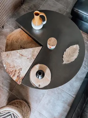 a table with a cup of coffee on top of it at CASA GIABICONI - Villa 6pers. piscine & spa in Occhiatana