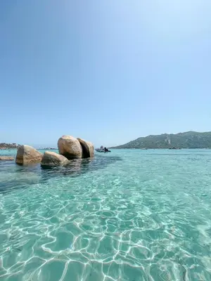 a view of the ocean with rocks in the water at Duplex vue mer EXCEPTIONNELLE en Corse du sud proche plage - le 180Corse in Conca