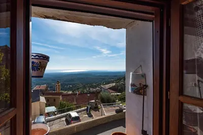 a view from a window of a city at Pentone in Cervione