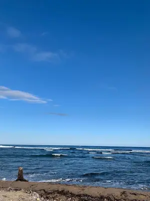 a view of the ocean from the beach at Casa Rossa Solenzara in Sari Solenzara