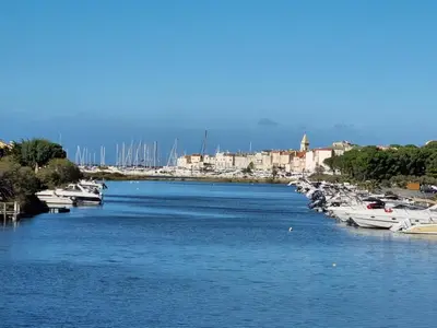 a bunch of boats are docked in a harbor at Résidence Saint Florent Oletta in Saint-Florent