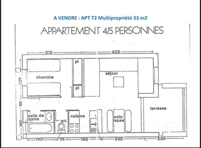 a floor plan of a apartment at Appartement terrasse 1 chambre in Porticcio