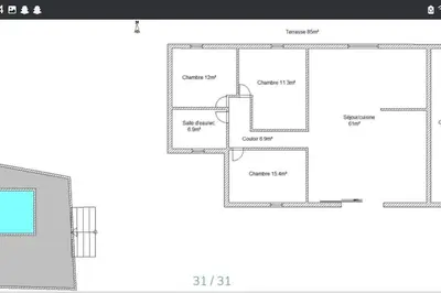 a floor plan of a house at Maison CALM2 in Viggianello