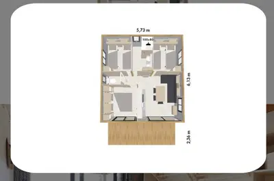 a floor plan of the proposed building at RAS L'BOL in Olmeto
