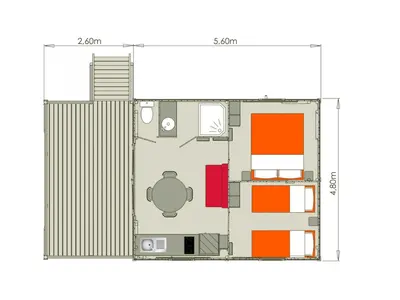 a floor plan of a building at RAS L'BOL in Olmeto