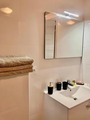 a bathroom with a sink and a mirror at tytoun evasion in Borgo