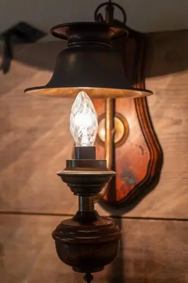 a lamp with a light on top of it at Auberge U Mulinu in Casalabriva