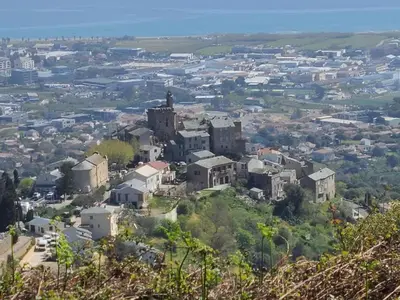 a view of a city from the top of a hill at A CASA DI LOULOU e MARIA in Furiani