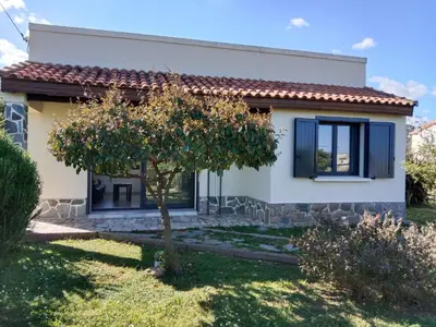 a house with a tree in front of it at SANTA-LUCIA in Santa-Lucia-di-Moriani