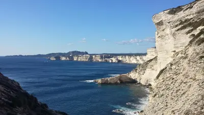 a view of the amalfi coast from a cliff at Chez Baptiste et Laura in Figari