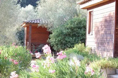 a woodenificialificialificialificialificialificialificialificialificialificialificialificialificialificial at Gites Chalets de Grosseto-Prugna in Grosseto-Prugna